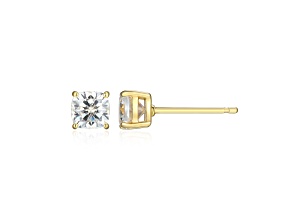 Square Cushion Cut Moissanite 14k Yellow Gold Over Silver Stud Earrings 1.20ctw DEW