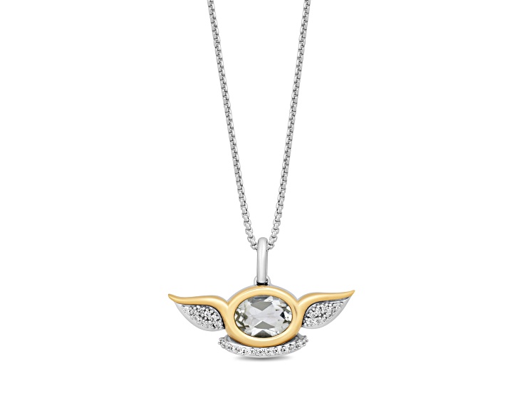  ジェムストーン Star Wars™ Fine Jewelry Grogu™ Prasiolite & Diamond Rhodium Over Silver &  10k Gold Pendant 1.45ctw