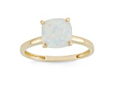White Lab Created Opal 10K Yellow Gold Ring 1.05ct