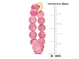 4.63ctw Pink Tourmaline Beaded Hoop Earrings in 18K Rose Gold Over Sterling Silver