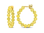 2.88ctw Citrine Beaded Hoop Earrings in 18K Yellow Gold Over Sterling Silver