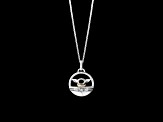 Star Wars™ Fine Jewelry Grogu™ White Diamond Rhodium Over Silver With 10k Yellow Gold Pendant .10ctw