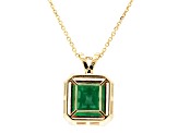 8.17 Ctw Emerald and 0.36 Ctw White Diamond Pendant in 14K YG