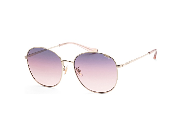 Coach Women's Fashion 57mm Shiny Light Gold Sunglasses|HC7134