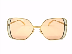 Gucci Gold Tone Frame / Orange Lens Sunglasses