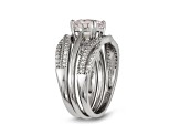 Lab Created White Sapphire Sterling Silver Bridal Ring Set 2.61ctw
