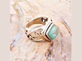 Barse Jewelry Blue Turquoise Gold Tone Cut Out Ring