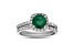 1.35ctw Emerald and Diamond Engagement Ring with Band Ring in 14k White Gold