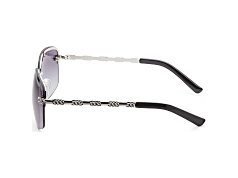 Guess Women's 66 mm Shiny Light Nickeltin Sunglasses