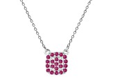 Ruby Sterling Silver Necklace, 16 Inches