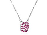 Ruby Sterling Silver Necklace, 16 Inches