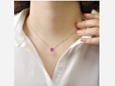 Ruby Sterling Silver Necklace, 16 Inches