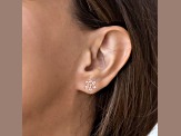 3ctw Morganite With Diamond Accent 10k Rose Gold Flower Stud Earrings