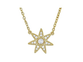 Judith Ripka White Topaz Accented 14k Gold Clad Star Station Necklace