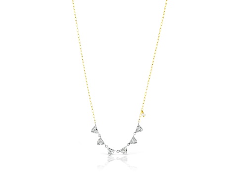 Pave Diamond Triangle Bar Necklace 14kt Yellow Gold