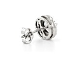 Blue And White Lab-Grown Diamond 14kt White Gold Halo Stud Earrings 1.50ctw