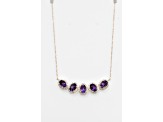 Oval Amethyst Rhodium Over Sterling Silver Necklace, 3.61ctw