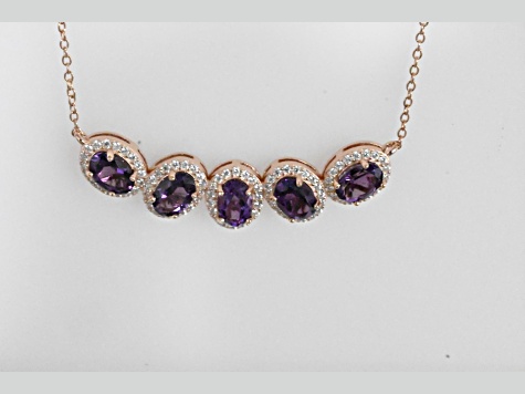 Oval Amethyst Rhodium Over Sterling Silver Necklace, 3.61ctw