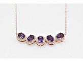 Oval Amethyst Rhodium Over Sterling Silver Necklace, 3.61ctw