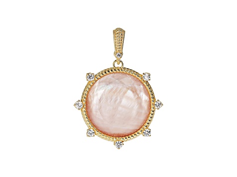 Judith Ripka Pink Mother-of-Pearl 14K Gold Clad Enhancer