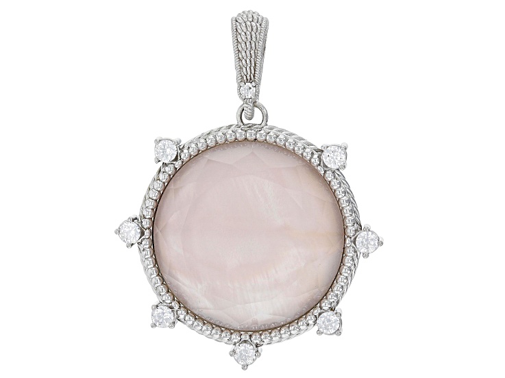 Judith Ripka discount Sterling Silver Enhancer With Chalcedony and Sapphires