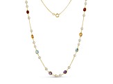 Multi-Gem 14k Yellow Gold 18" Necklace 9.19ctw