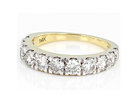 White Lab-Grown Diamond 14k Yellow Gold Band Ring 2.00ctw