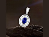 14K White Gold Tanzanite and Diamond Pendant 0.85ctw