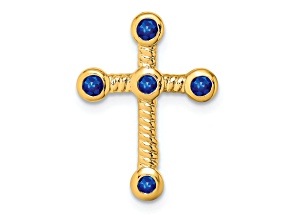 10k Yellow Gold 0.29 ctw Sapphire Cross Slide Pendant