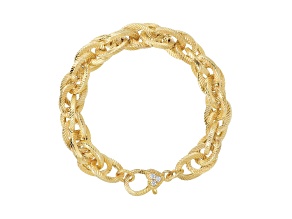 Judith Ripka 14k Gold Clad Verona Bold Link Bracelet