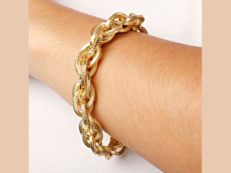 Judith Ripka 14k Gold Clad Verona Bold Link Bracelet - 1C5L3B 