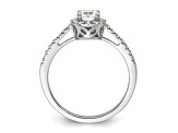 Rhodium Over 14K White Gold Eternal Promise Lab Grown Diamond Halo Complete Ring 0.76ctw