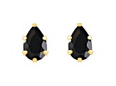 6x4mm Pear Shape Black Onyx 10k Yellow Gold Stud Earrings