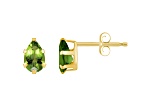 6x4mm Pear Shape Peridot 10k Yellow Gold Stud Earrings