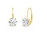 White Cubic Zirconia 14k Yellow Gold Earrings With Velvet Gift Box 2.00ctw