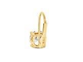 White Cubic Zirconia 14k Yellow Gold Earrings With Velvet Gift Box 2.00ctw