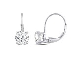 White Cubic Zirconia 14k White Gold Earrings With Velvet Gift Box 2.00ctw