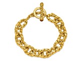 14K Yellow Gold Citrine Twisted Oval Link 8.5-inch Toggle Bracelet