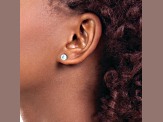 Rhodium Over 14K White Gold 1.5ct. 6.0mm Round J-K Color Moissanite Earrings