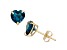 London Blue Topaz Heart Shape 10K Yellow Gold Stud Earrings, 2ctw
