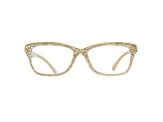 Gold Crystal Rectangular Frame Reading Glasses. Strength 3.00