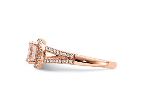 14K Rose Gold Morganite Diamond Halo Engagement Ring 2.56ctw