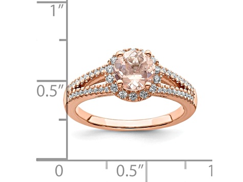 14K Rose Gold Morganite Diamond Halo Engagement Ring 2.56ctw