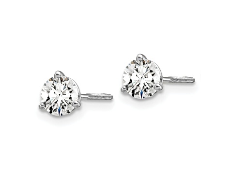 14K White Gold Lab Grown Diamond 2/3ctw VS/SI GH Screw Back 3-Prong Earrings