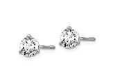 14K White Gold Lab Grown Diamond 2/3ctw VS/SI GH Screw Back 3-Prong Earrings