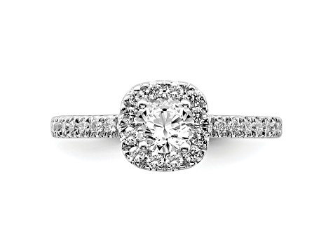 Rhodium Over 14K White Gold Eternal Promise Lab Grown Diamond Halo Ring