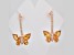 2.20ctw Pear Shaped Citrine and Cubic Zirconia 14K Rose Gold Over Sterling Silver Butterfly Earrings