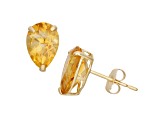 Pear Citrine 10K Yellow Gold Earrings 2.80ctw