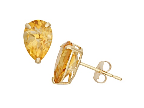 Yellow Citrine 10K Yellow Gold Earrings 2.30ctw