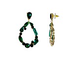 Off Park® Collection, Gold-Tone Oval Open Center Mixed-Shaped Emerald Crystal Drop Earrings.
